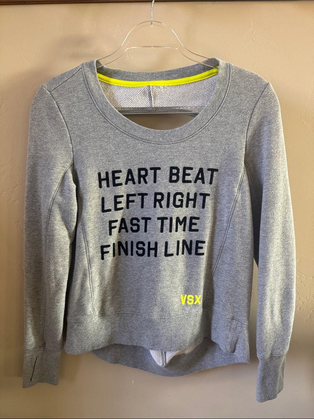 VSX Gray Crewneck Sweatshirt with Neon Yellow Accent